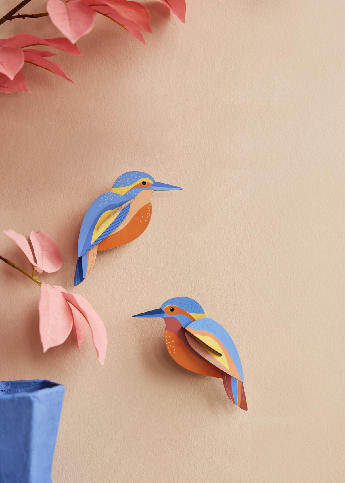 WANDDEKO Eisvogel-Duo 3.5/6 cm - Multicolor, Wellpappe (3.5/6/15cm) - KUNSTLOFT