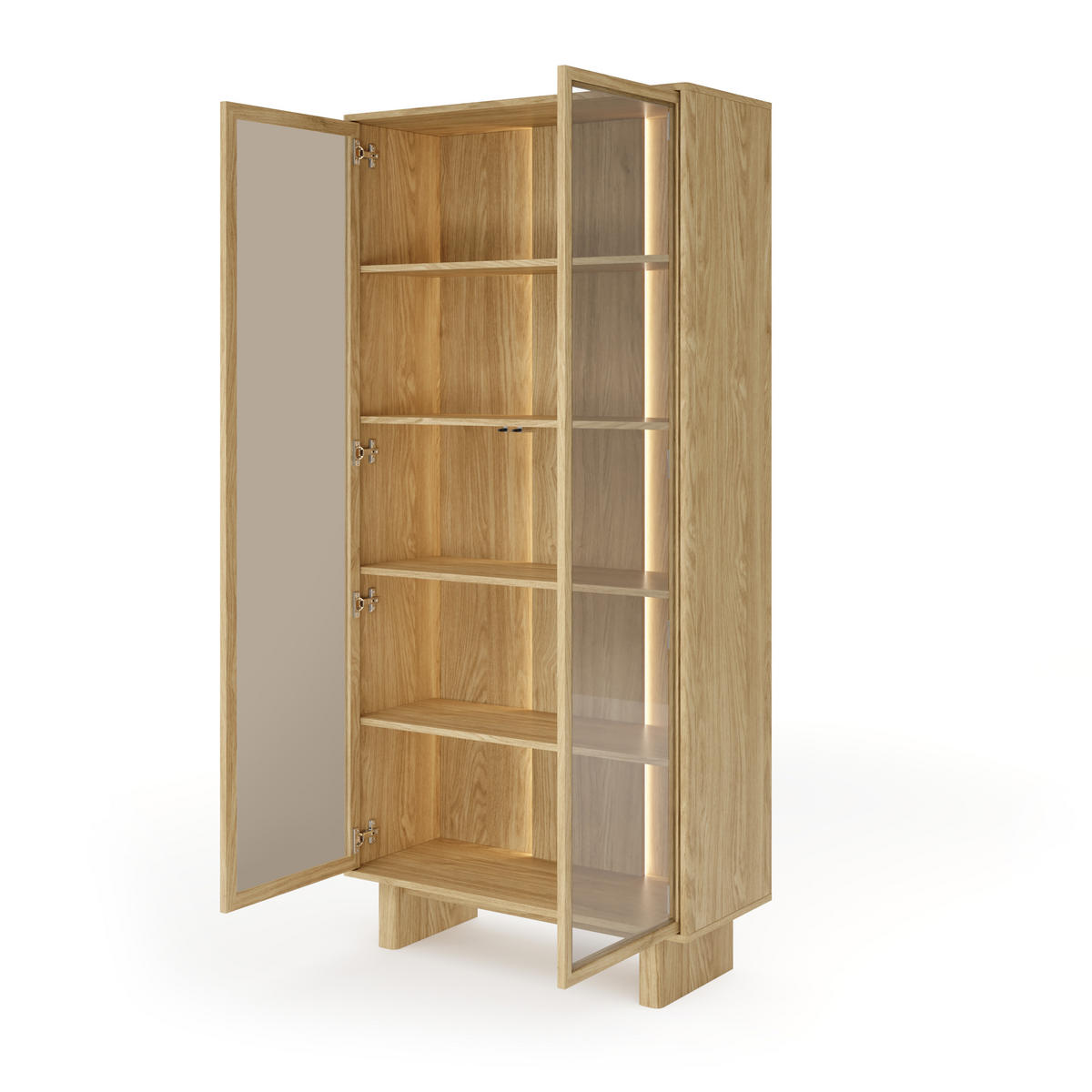 VITRINE: geölte Eiche, 93,5 x 194,8 x 38,1 cm - Eichefarben, Holzwerkstoff (93.5/194.8/38.1cm) - 3XE LIVING