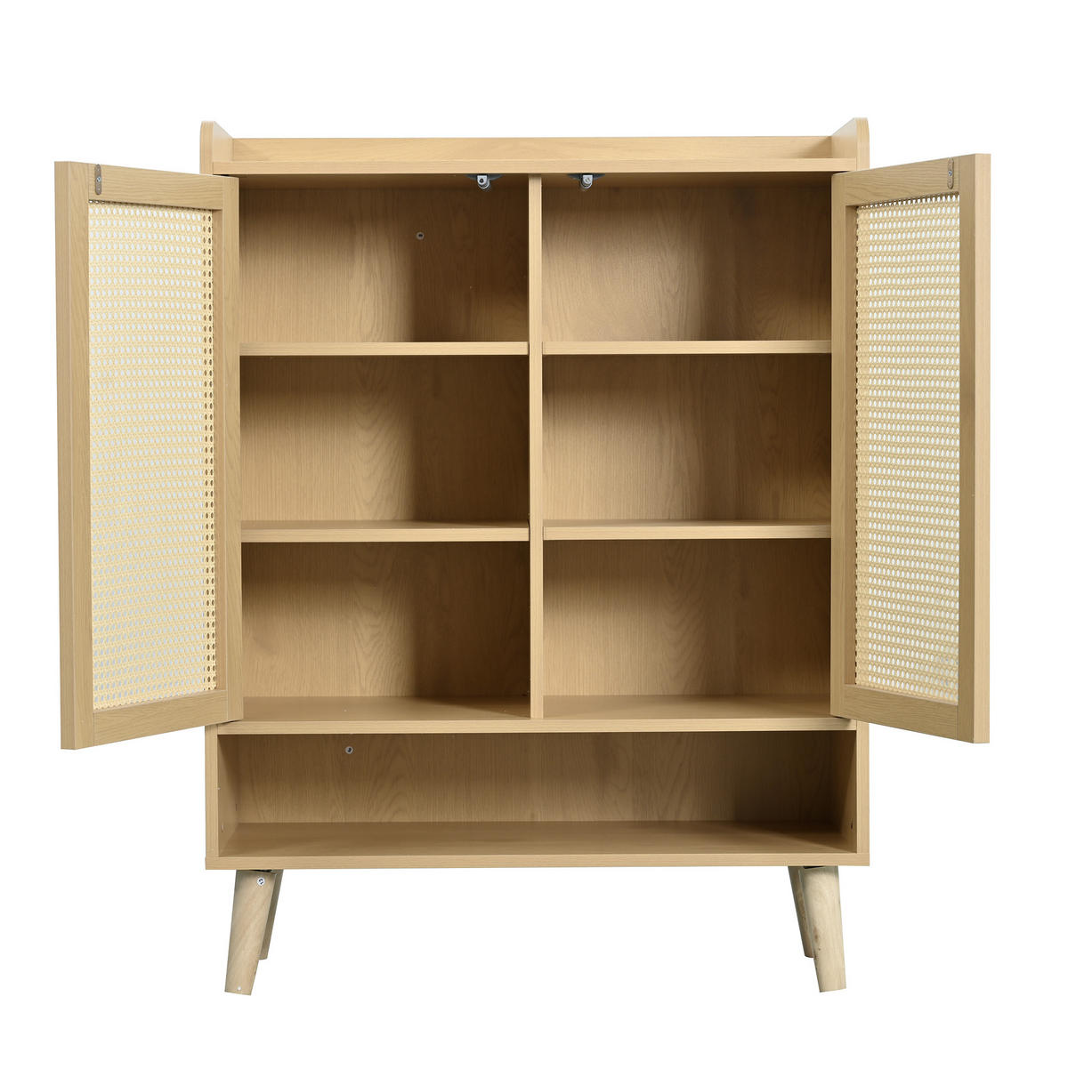 ORMAR za cipele 80/35/105 cm svijetli hrast od iverala s dvoja vrata i push-to-open otvaranjem - prirodne boje, drvni materijal (80/105/35cm) - OKWISH