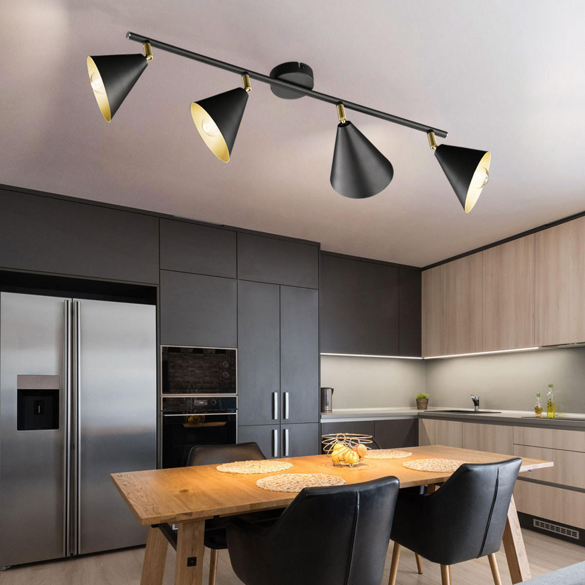 LED DECKENLEUCHTE Anthrazit Gold - Anthrazit, Metall (72/12/21cm) - Wofi