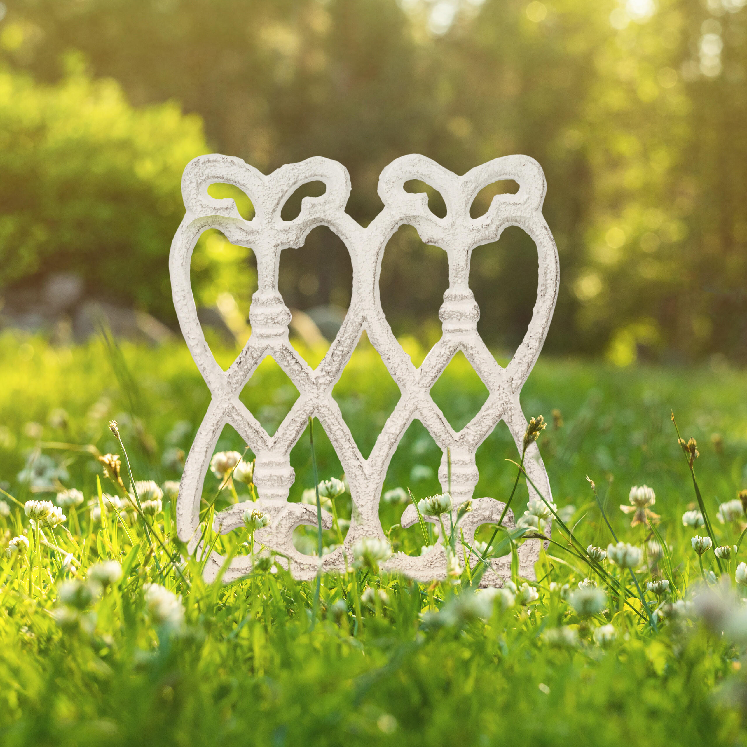 2XBEETEINFASSUNG - Weiß, Metall (14.5/25/1cm) - Relaxdays