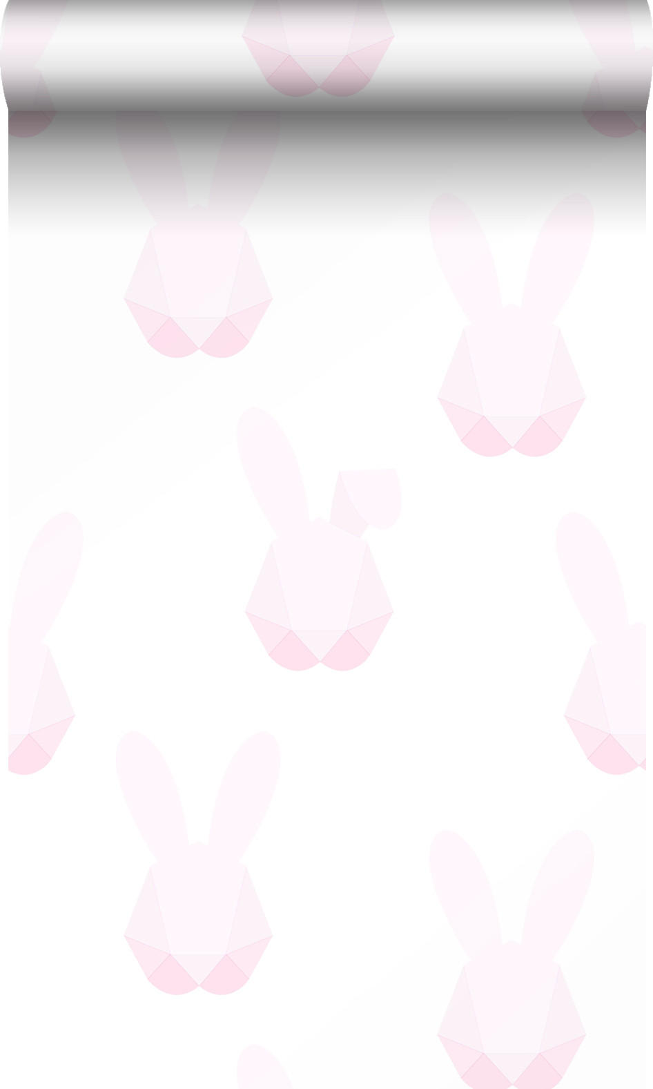 TAPETE Origami Kaninchen 53 cm x 10.05 m - Pink, Papier (53/0.1cm) - Origin Wallcoverings