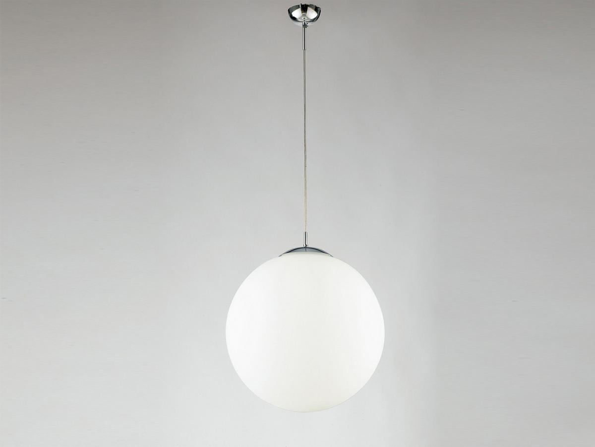 LED-PENDELLEUCHTE Glaskugel Lampenschirm, Ø35cm - Silberfarben/Weiß, Glas/Metall (41/35/100cm) - meineWunschleuchte