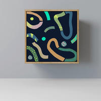 SIDEBOARD CONTRAST DANCE, Eichefarben, 57,5x42x57,5 cm, Ohne Füße - Eichefarben/Multicolor, Holzwerkstoff (57.5/57.5/42cm) - SpaceRebels
