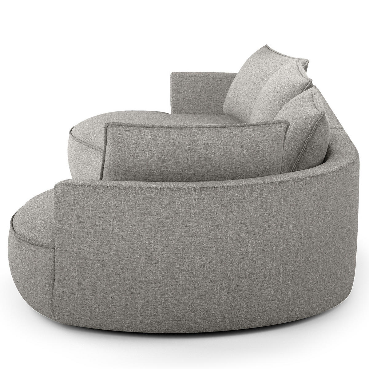 BIGSOFA - Hellgrau/Schwarz, Kunststoff/Textil (322/82/154cm) - home24