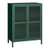 VITRINE Säkylä - Dunkelgrün/Transparent, Glas/Metall (64/84/35cm) - [en.casa]