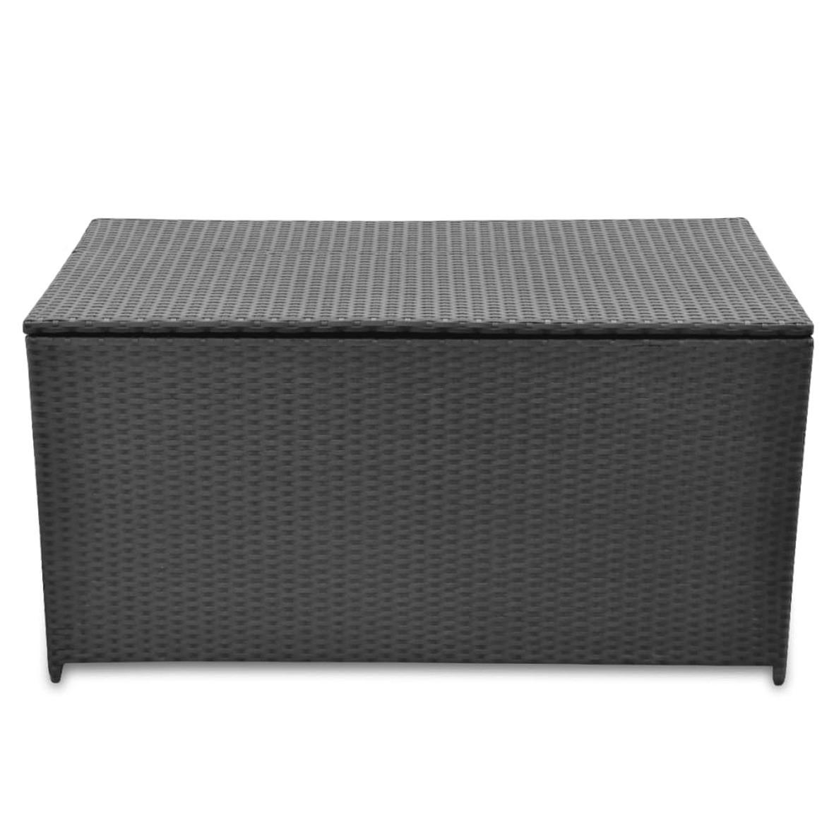 GARTEN-AUFLAGENBOX SCHWARZ 120X50X60 CM POLY RATTAN - Schwarz, Kunststoff (50/60/120cm) - vidaXL