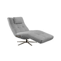 RELAXLIEGE LETICIA Grau Flachgewebe - Schwarz/Grau, Textil/Metall (82/115/156cm) - KAWOLA