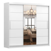 SCHIEBETÜRENSCHRANK - ALFA (Weiß) - Weiß, Holzwerkstoff/Metall (233/218/61cm) - Möblo