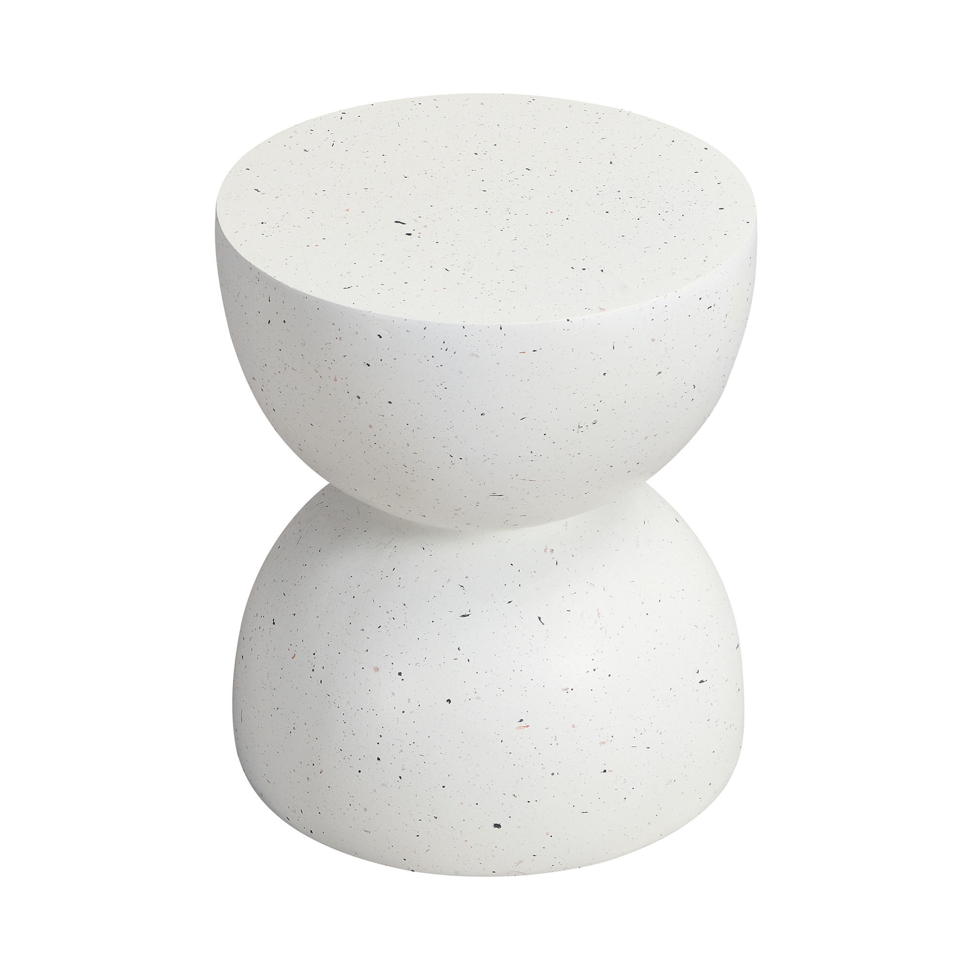 GARTEN BEISTELLTISCH MgO Terrazzo Weiß - Weiß, Metall (39.5/39.5/45.5cm) - ComfortXL