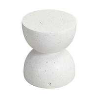 GARTEN BEISTELLTISCH MgO Terrazzo Weiß - Weiß, Metall (39.5/39.5/45.5cm) - ComfortXL
