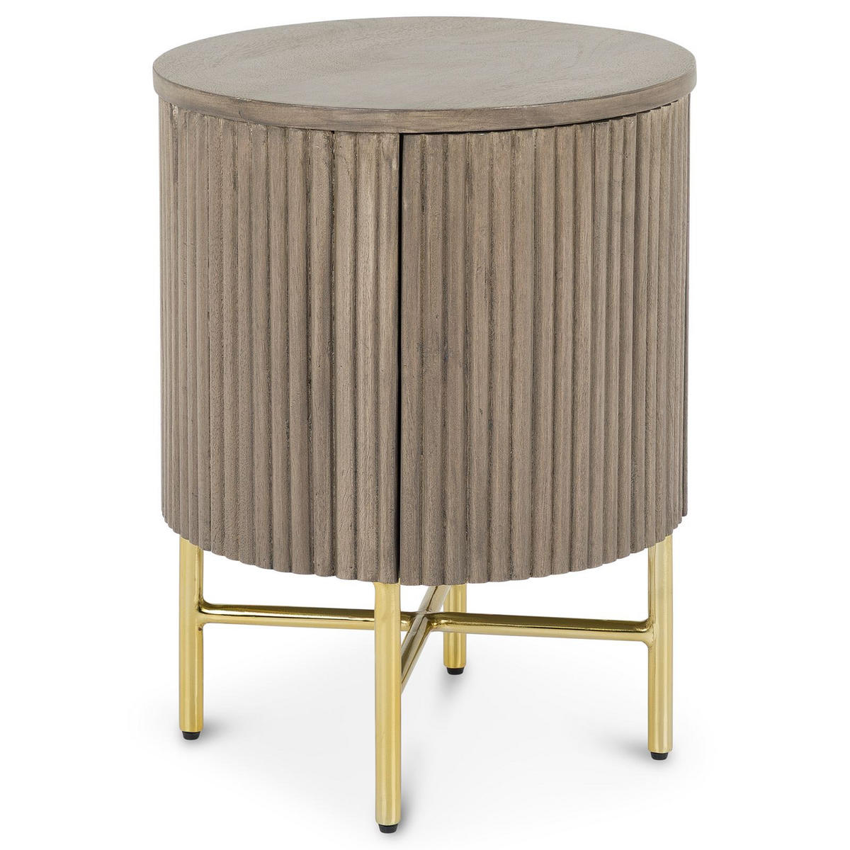 NACHTTISCH FLUTED grau - Grau, Metall (40/52/40cm) - IDIMEX