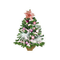 LAALU WEIHNACHTSBAUM geschmückt künstlich FAIRYTALE STAR 60 cm mit LED-BELEUCHTUNG IM TOPF - Weiß/Rosa, Kunststoff (60cm) - LAALU