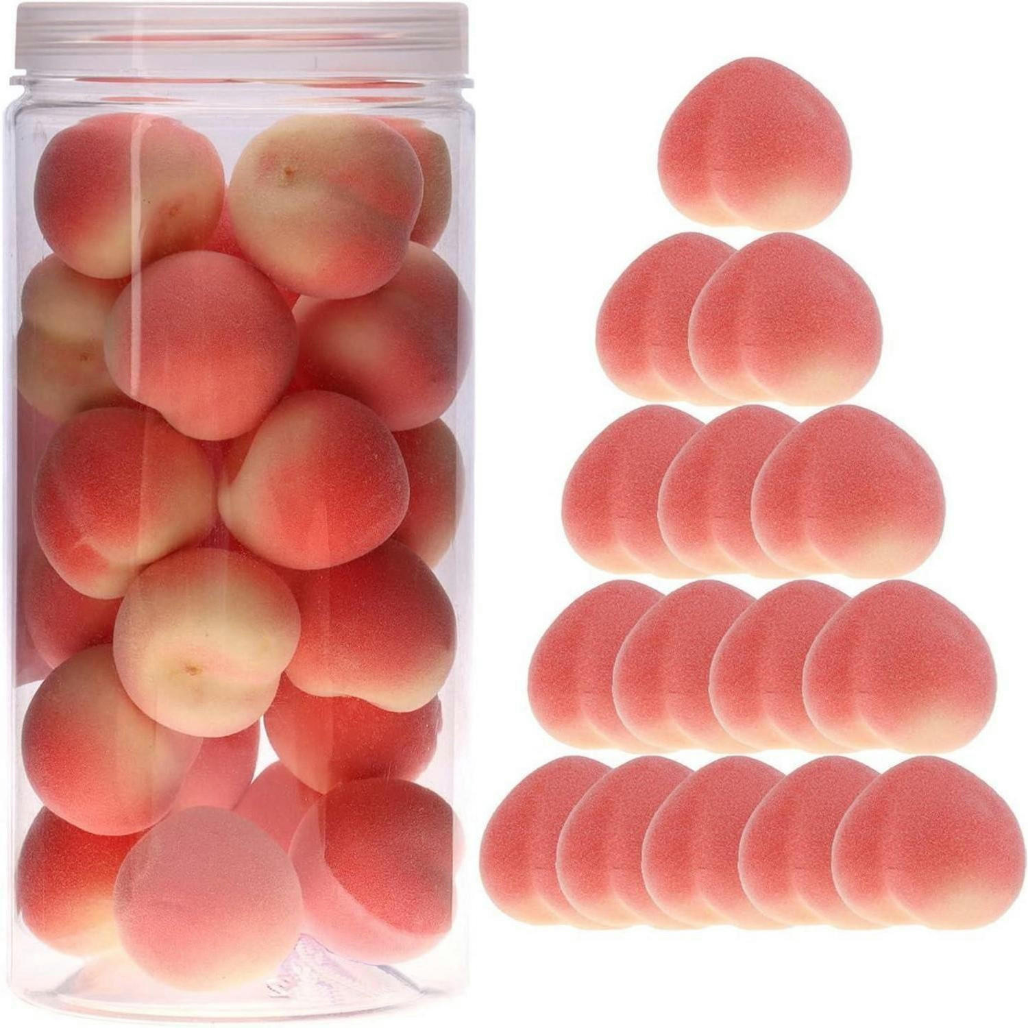 KÜNSTLICHE Früchte 27-teiliges Set Pfirsiche - Rot, Kunststoff (9.9cm)