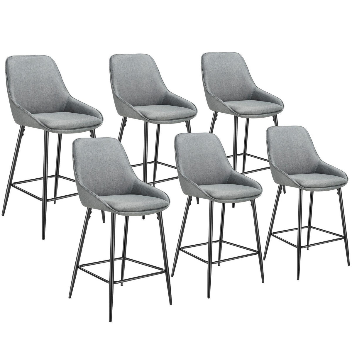 THEKENSTUHL Siera,49 x 54 x 100 cm, Belastbarkeit 120 kg,Webstoff grau/schwarz - Schwarz/Grau, Kunststoff (49/100/54cm) - tectake
