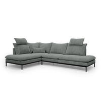 ECKSOFA Leafy Grau 293 cm - Grau, Textil (293/90/198cm) - Pillovely