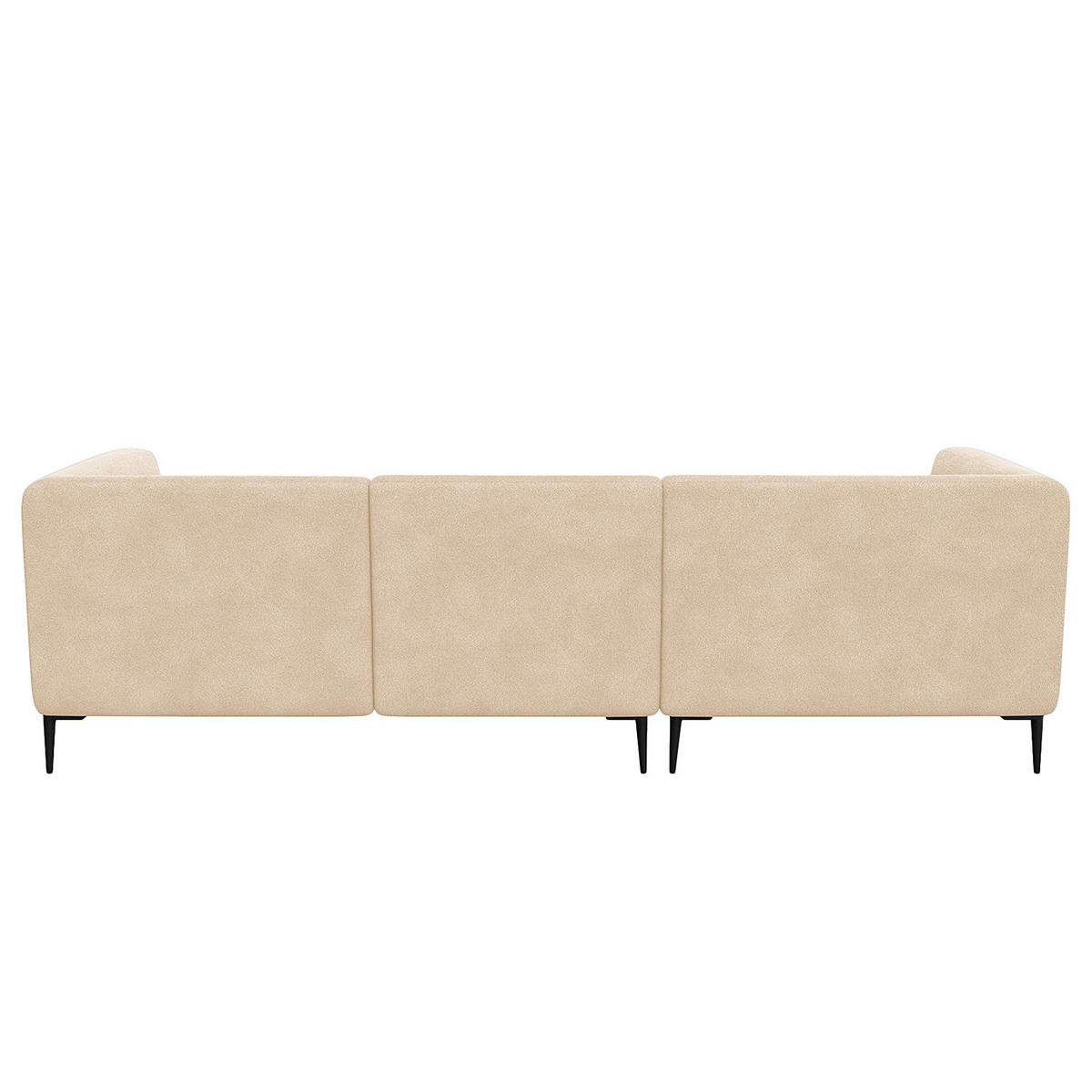 2,5-SITZER ECKSOFA mit Longchair - Beige/Schwarz, Textil/Metall (271/148cm) - home24