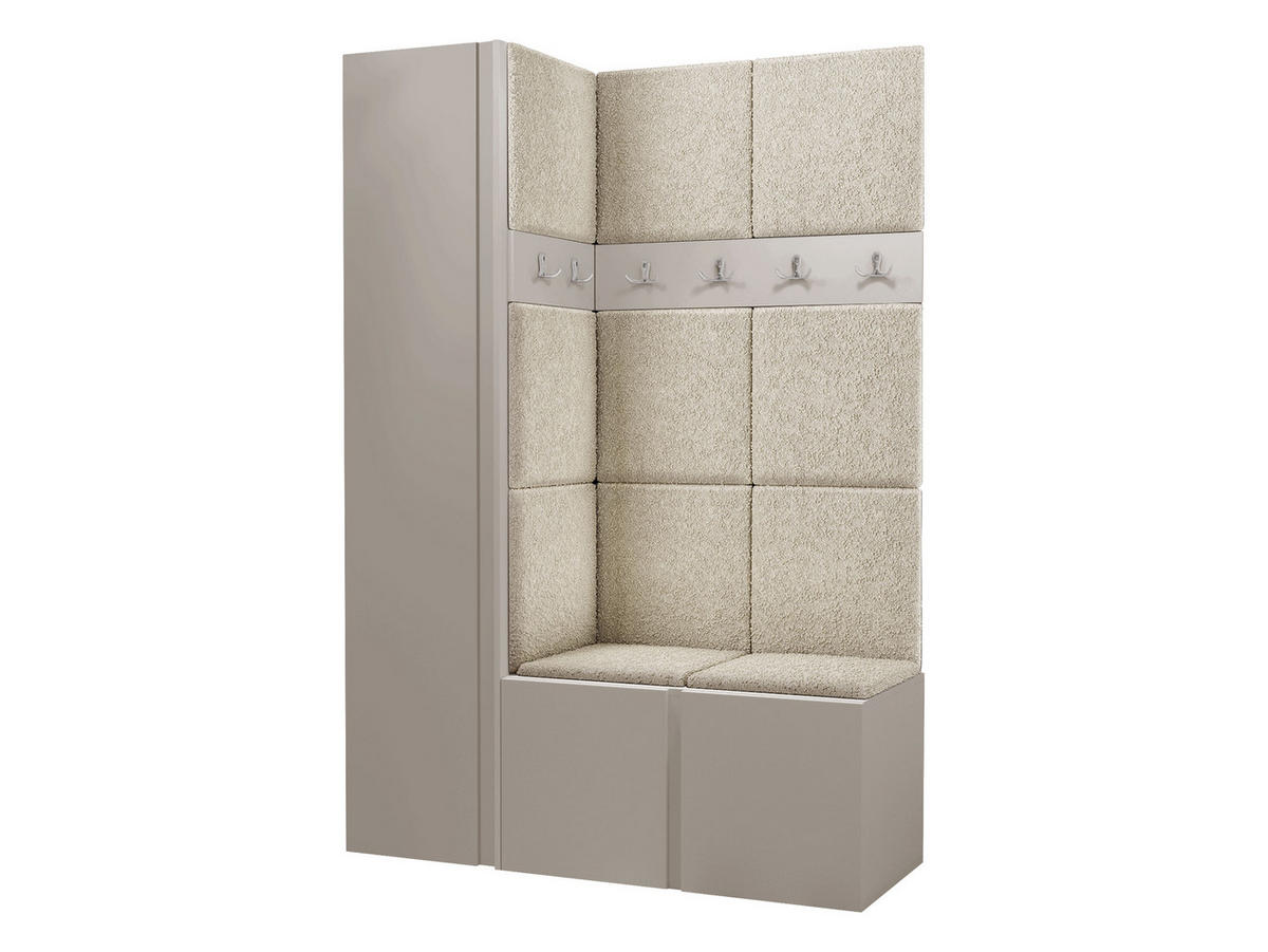 GARDEROBEN-SET Orion IX - Kaschmir/Creme, Holzwerkstoff/Kunststoff (124/186/46cm) - MIRJAN24