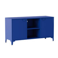 SIDEBOARD 120 cm, Dunkelblau - Blau, Metall (40/63/120cm) - Oviala