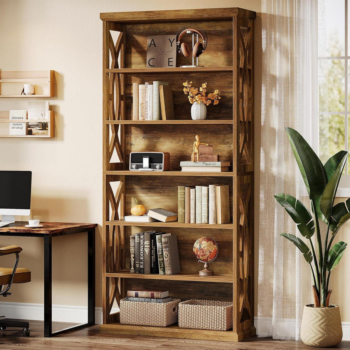 BÜCHERREGAL 6-Etagen Standregal Rustikales Braun 80 x 30 x 180 cm - Braun, Holzwerkstoff (80/180/30cm)