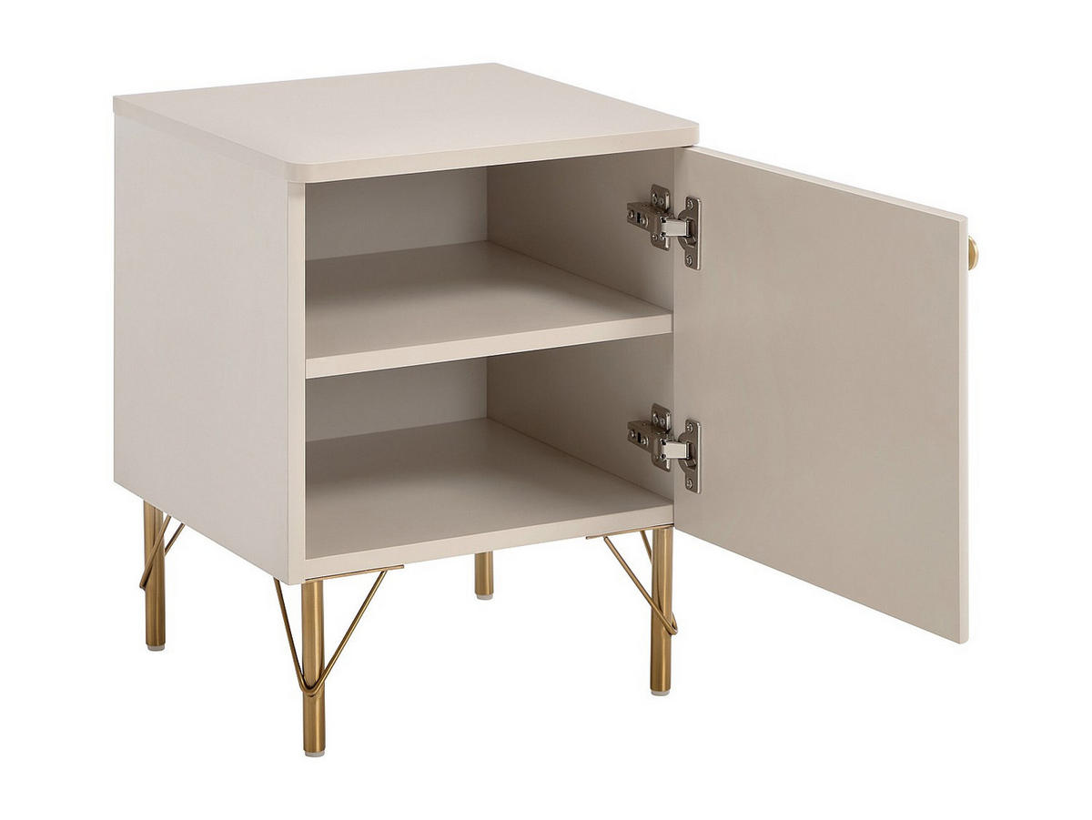 NACHTTISCH - 40 cm x 40 cm - holz - beige, goldfarben Alobara - Beige/Goldfarben, Holz (40/50/40cm) - Vente-Unique