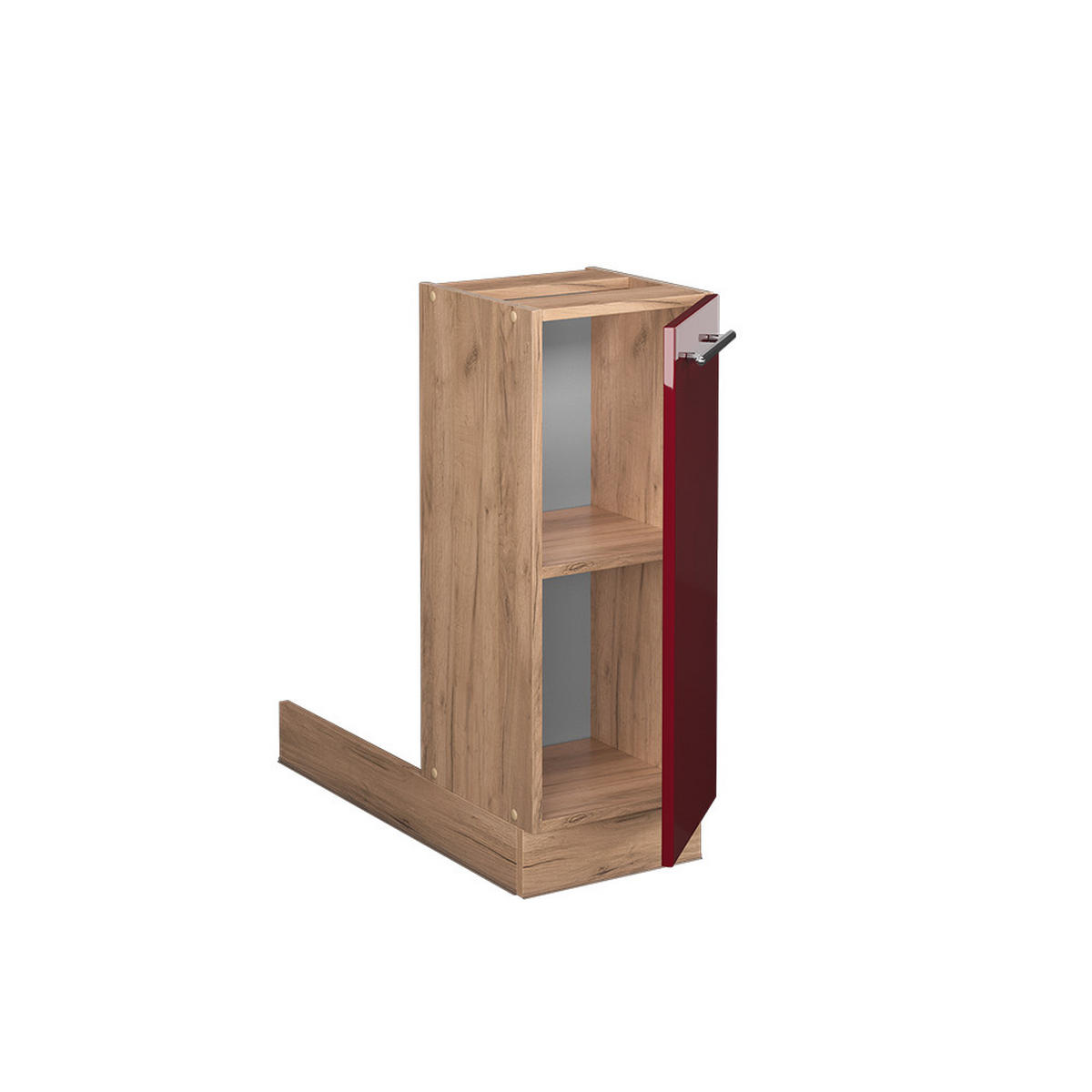 KÜCHENINSEL Fame-Line Bordeaux Hochglanz 30 cm ohne AP - Honigeiche/Bordeaux, Holzwerkstoff (30/82/70cm) - Vicco