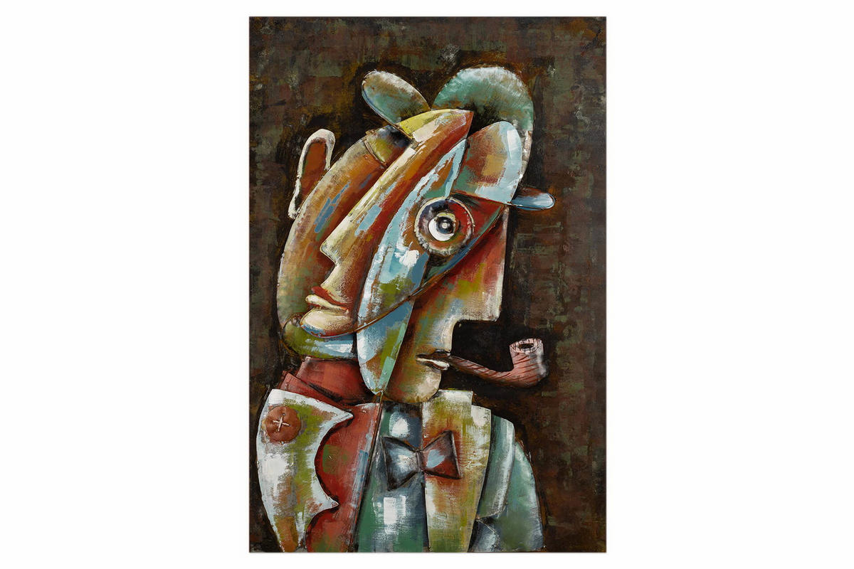 METALLBILD Bunt 60/90 cm - Multicolor, Metall (4.2/90cm) - KUNSTLOFT