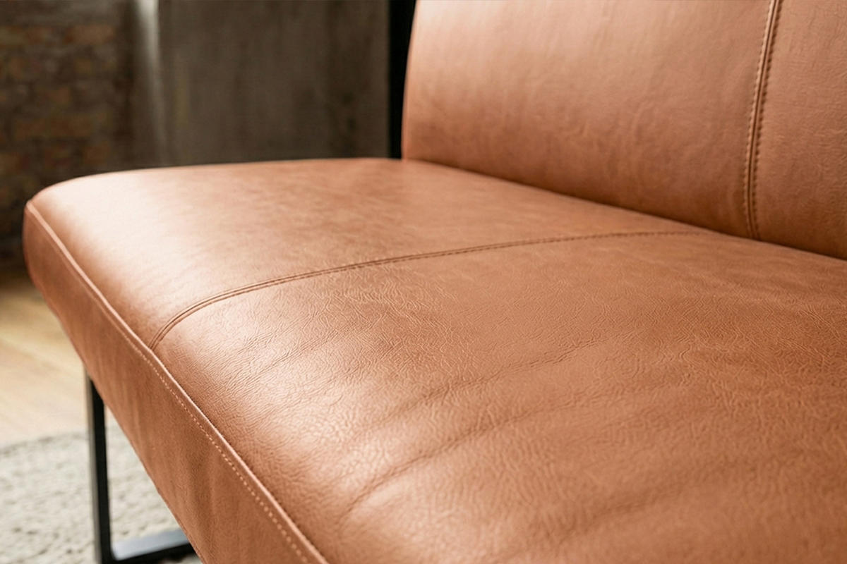 ESSZIMMERBANK ELEEN Braun Leder - Dunkelbraun/Braun, Leder (143/85/69cm) - KAWOLA