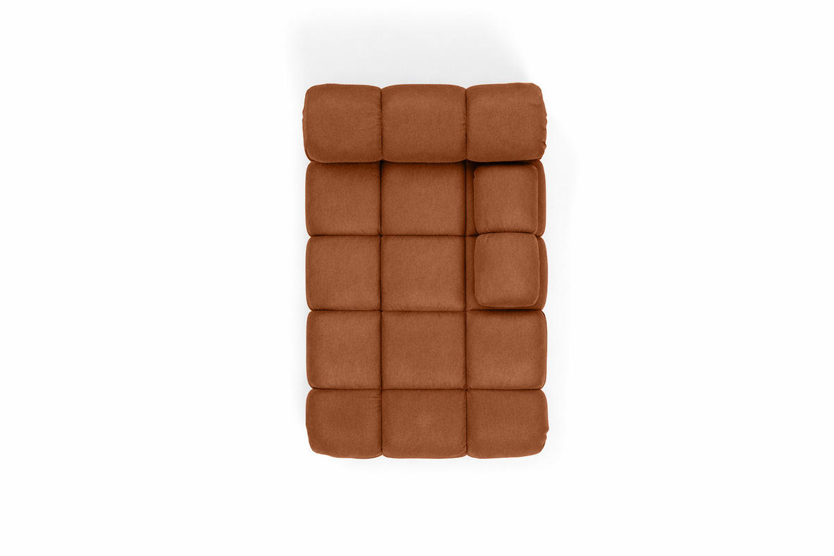 CHAISELONGUE Modular, Veloursstoff Salvador, Braun, Rechts, Selia - Braun, Holz (95/70/160cm) - Kaiser Möbel
