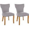 WOHNZIMMERSTUHL 2er Set Stoff grau - Naturfarben/Grau, Holz/Textil (52/90/59cm) - CLP