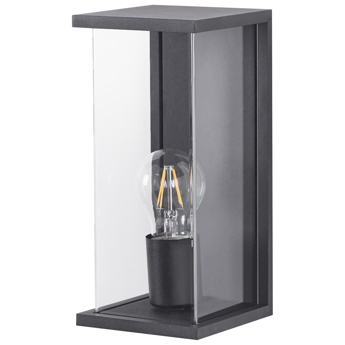 AUSSENWANDLEUCHTE Schwarz Wakal - Schwarz, Metall (12/26/13cm) - Beliani
