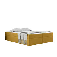 BOXBETT Mit Bettkasten Und Matratze Topper Ruben Gelb 160x200 cm H2-Pocket - Gelb, Holz/Textil (160/200cm) - Kaiser Möbel