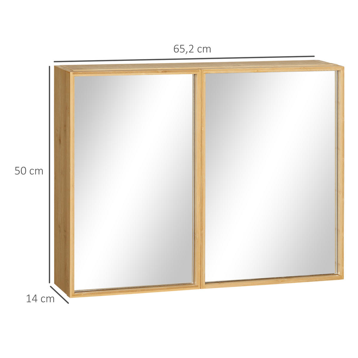 SPIEGELSCHRANK Naturfarben - Naturfarben, Holz (65.2/50/14cm)