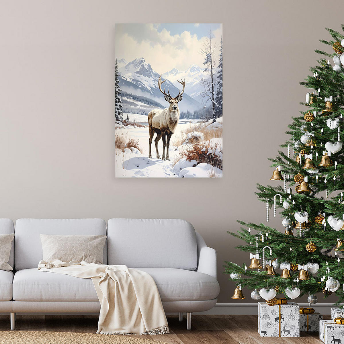 LEINWANDBILD Weihnachten 60x90cm - Weiß, Textil (60/90cm) - Feeby