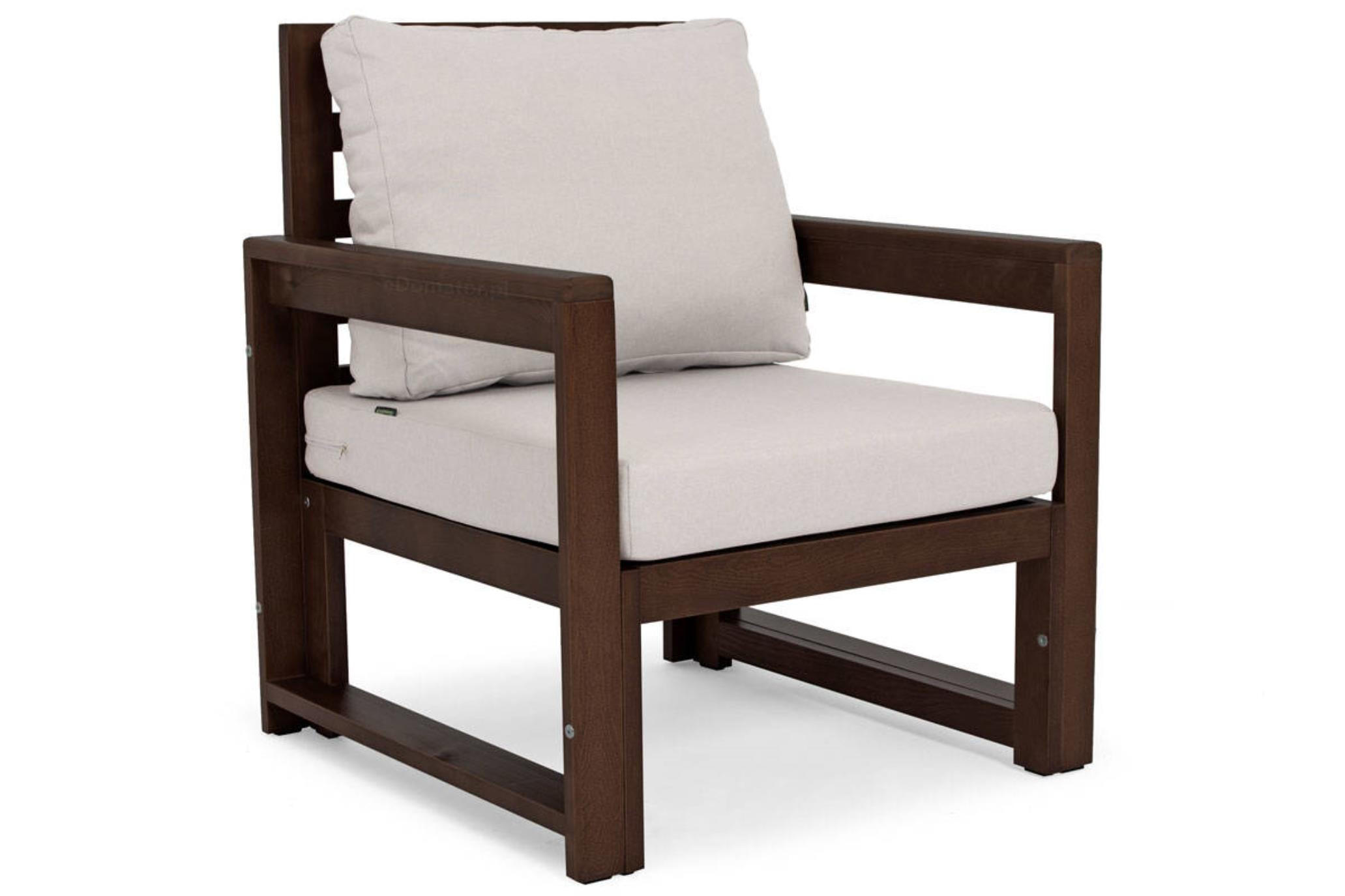 GARTENSESSEL Malta Hellbraun, mit dunkelbraunen Beinen - Grau, Holzwerkstoff (69/82/68cm) - Bettso