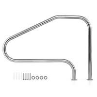 POOLHANDLAUF aus Edelstahl silber - Silberfarben, Metall (130/94/4.8cm) - COSTWAY
