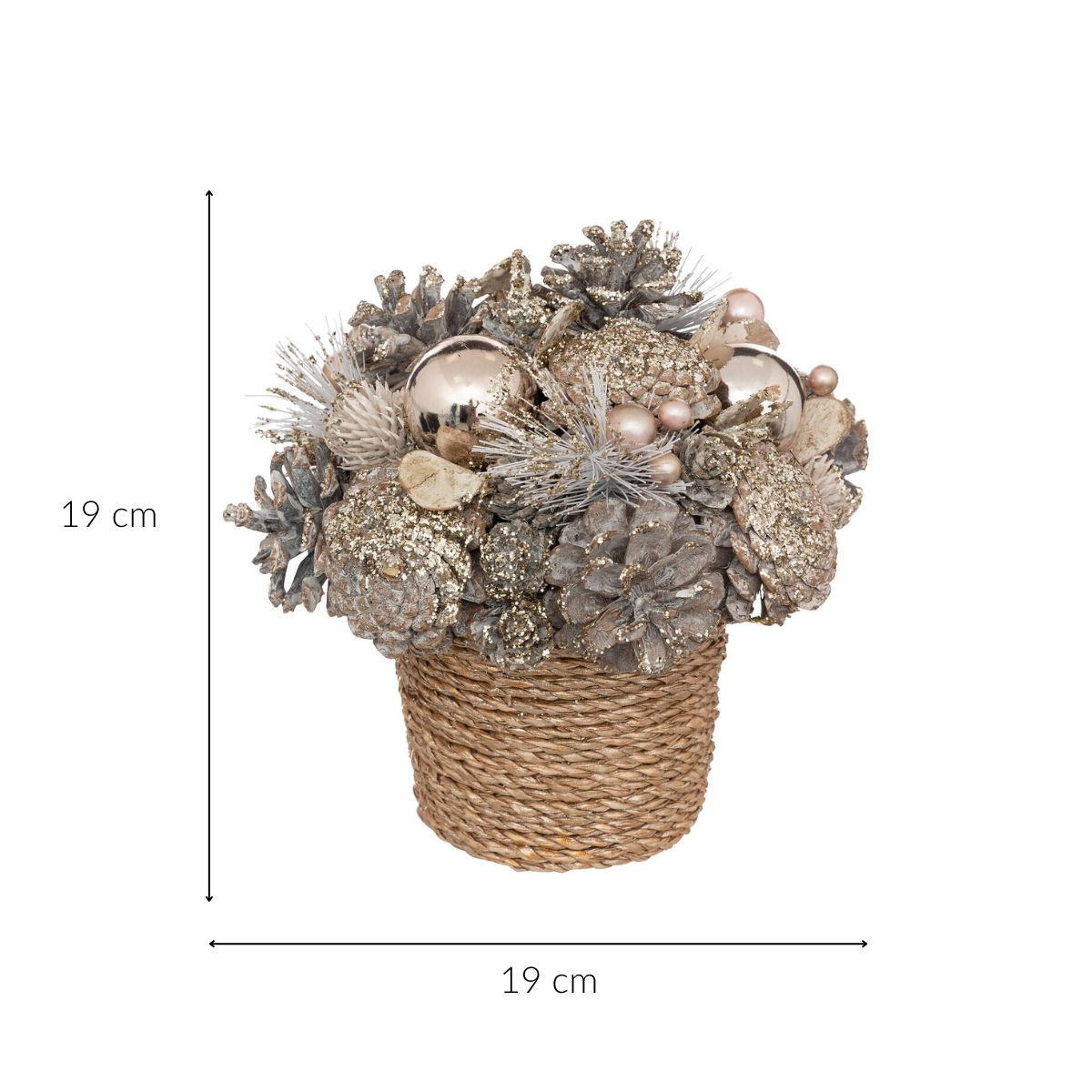 DEKORATION im Blumentopf 19 cm - Goldfarben, Naturmaterialien (19/19/19cm) - Atmosphera Createur d´interieur