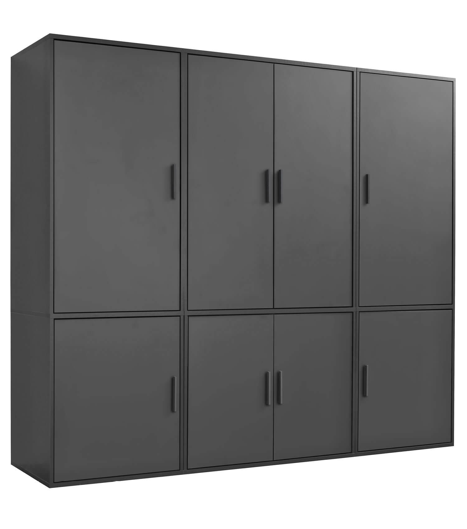 KLEIDERSCHRANK Der Grenzenlose - Anthrazit, Holzwerkstoff (210/187/58cm) - Mokebo