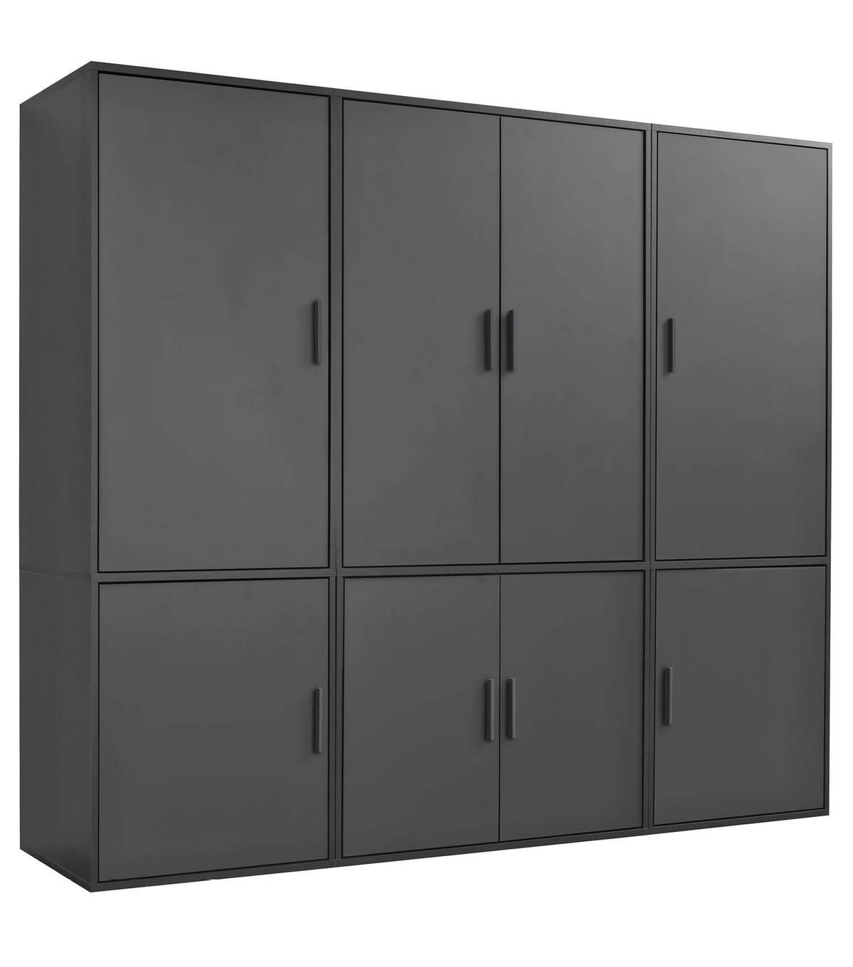 KLEIDERSCHRANK Der Grenzenlose - Anthrazit, Holzwerkstoff (210/187/58cm) - Mokebo