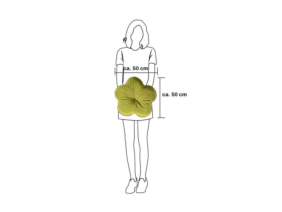 KISSEN-BLUME Samt&Sonders altrosa 50 cm Ø - Altrosa, Textil (50cm) - beties Heimtextil