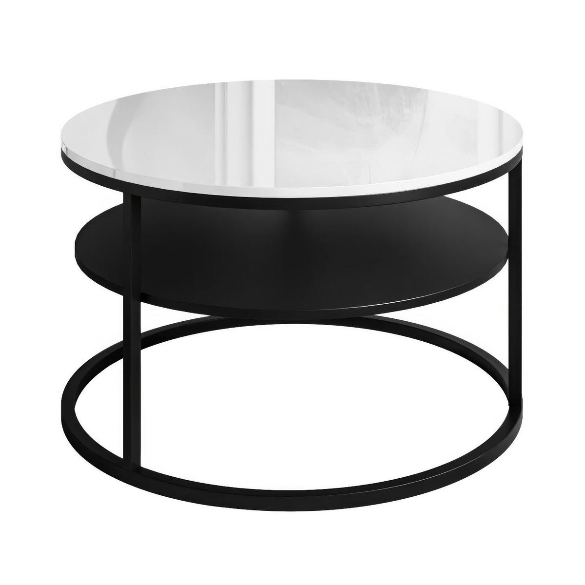 COUCHTISCH CIRI mit Regal Hochglanz - Schwarz, Holzwerkstoff (70/70/48.6cm) - Lookway