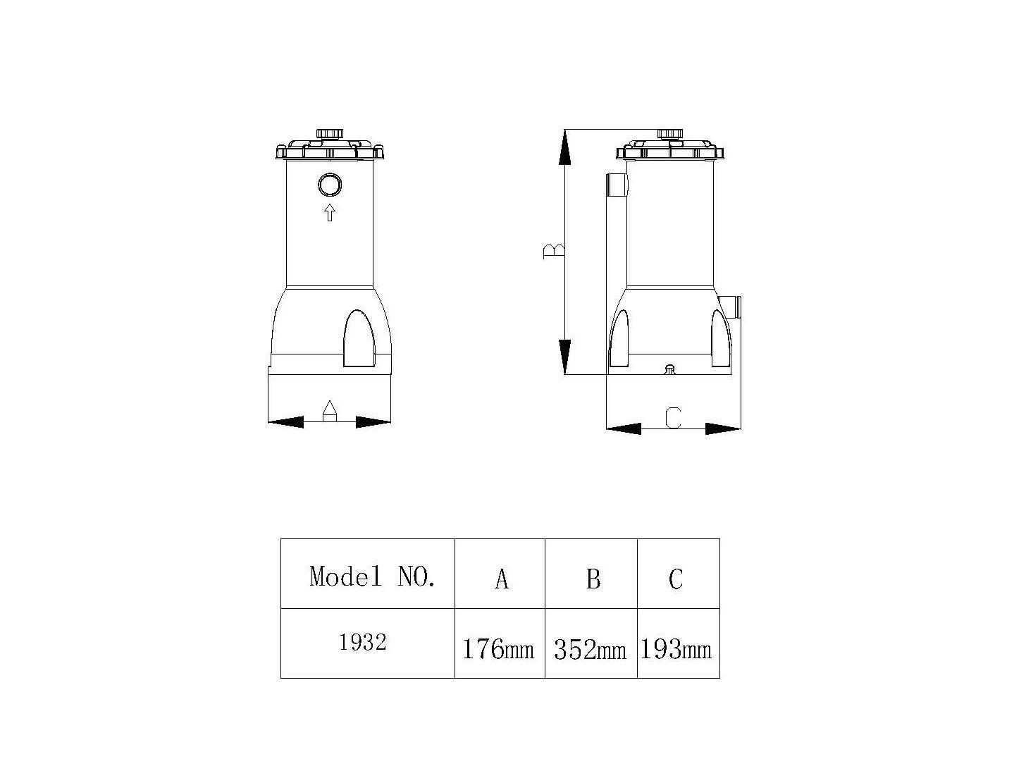 POOLFILTERSYSTEM für Filterballs System 90W - Grau, Kunststoff (24/38/24cm) - Swim & Fun 