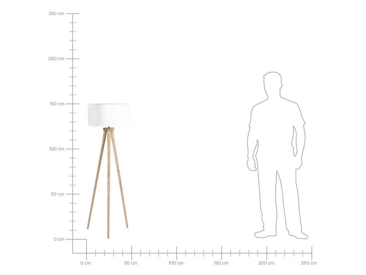 STEHLAMPE Nitra 45/45/142 cm - Weiß, Holz (45/45/142cm) - Beliani