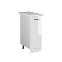 UNTERSCHRANK R-Line Weiß Hochglanz 30 cm mit Tür, mit Arbeitsplatte - Weiß Hochglanz/Weiß, Holzwerkstoff (30/81.6/60cm) - Vicco