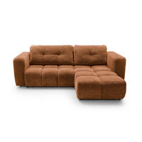 ECKSOFA ARTE 02 Orange Chenille mit Schlaffunktion - Orange, Holz (273/176cm) - MASSENO