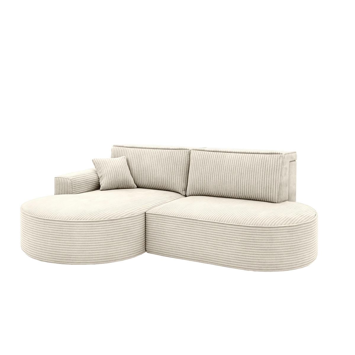 ECKSOFA Modena Pro - Komfort Und Stil Stoff Poso Beige Links - Beige, Holz (179/278cm) - Kaiser Möbel