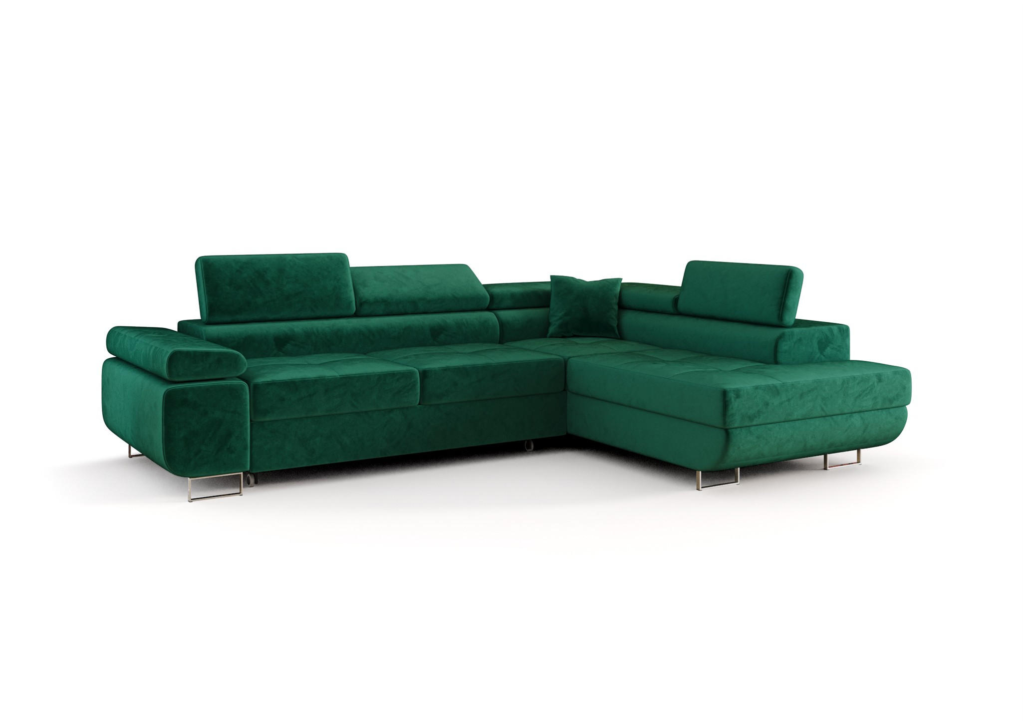 ECKSOFA Monaro Mit Schlaffunktion - Grün, Holzwerkstoff/Textil (275/202cm) - Fun Möbel