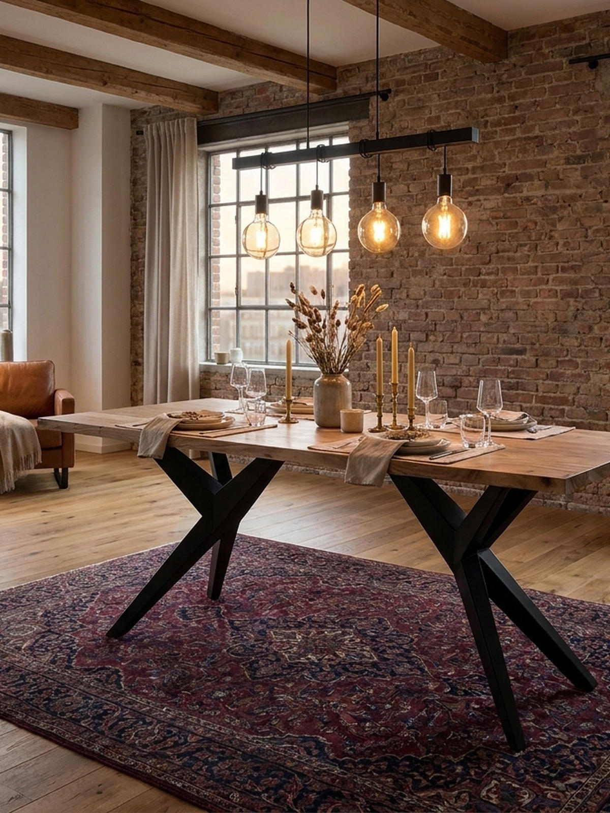 ESSTISCH Massivholz Metall Rechteckig Loft-Stil, Akazie 200x100x76 cm - Schwarz/Akaziefarben, Holz/Metall (100/200/76cm) - KADIMA DESIGN