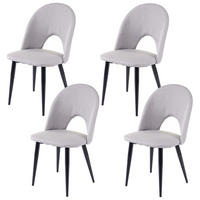 ESSZIMMERSTUHL Hellgrau 4er-Set - Hellgrau, Textil (49/85/53cm) - MCW