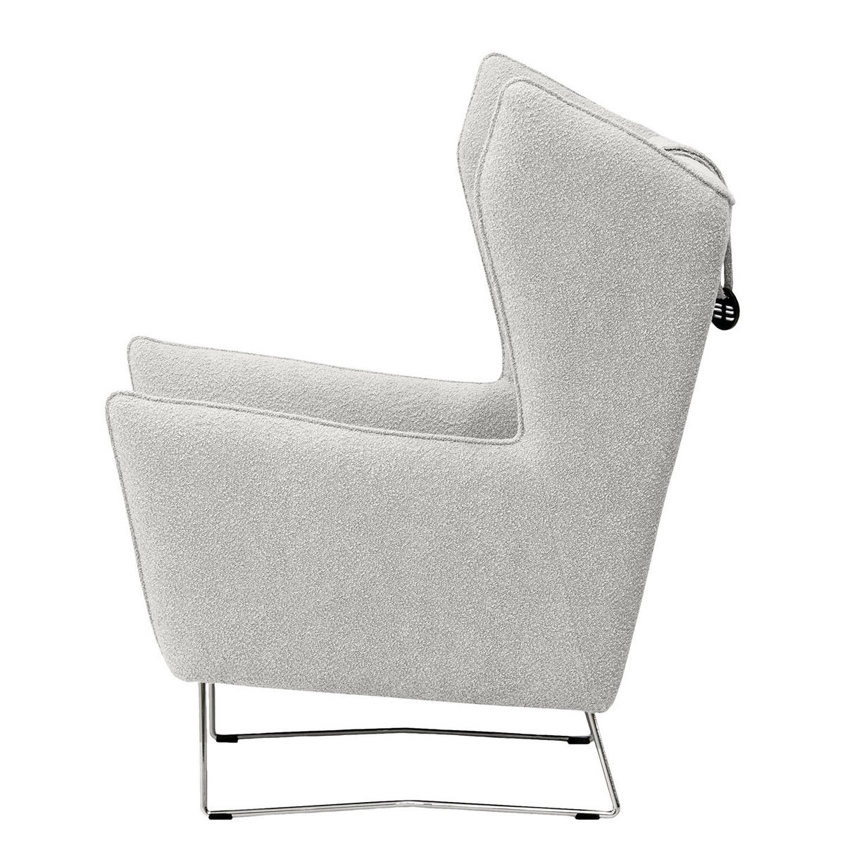 SESSEL - Chromfarben/Hellgrau, Textil/Metall (80/112/92cm) - home24